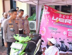 HUT Bhayangkara ke-79, Satlantas Polres Cilegon Gandeng Ojol dan Honda Gelar Aksi Sosial